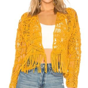 TULAROSA Jamie Crochet Cardigan - Butternut